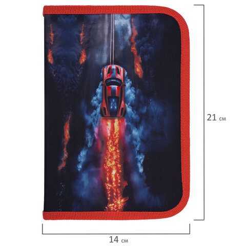 Пенал BRAUBERG с наполнением, 1 отделение, 1 откидная планка, 24 предмета, 21х14 см, "Foggy car", 273533 - фото 7