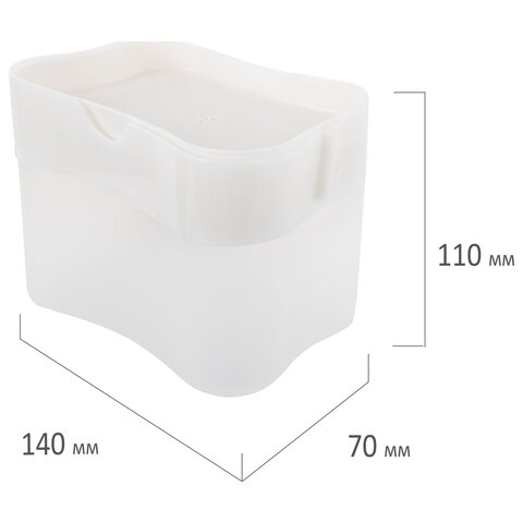 Диспенсер/дозатор для моющего средства, органайзер + губка, БЕЛЫЙ, 7х14х11 см, ЛЮБАША, 700039 - фото 2