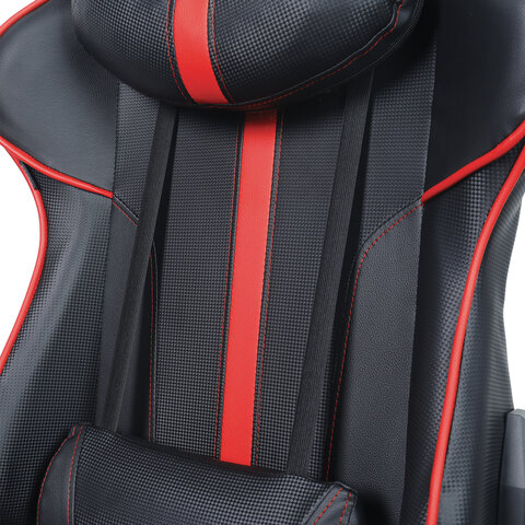 Кресло компьютерное BRABIX "GT Carbon GM-120", две подушки, экокожа, черное/красное, 531931 - фото 9