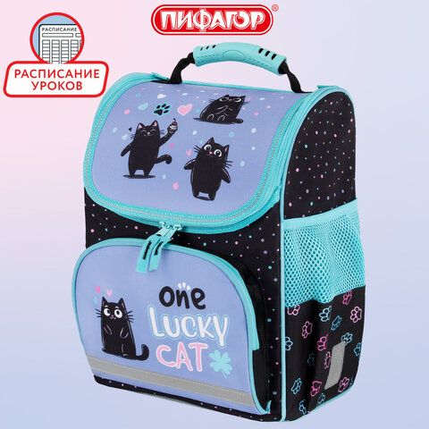 Ранец ПИФАГОР BASIC, 1 отделение, 3 кармана, эргономичная спинка, "Funny cats", 35х28х18 см, 273135 - фото 9