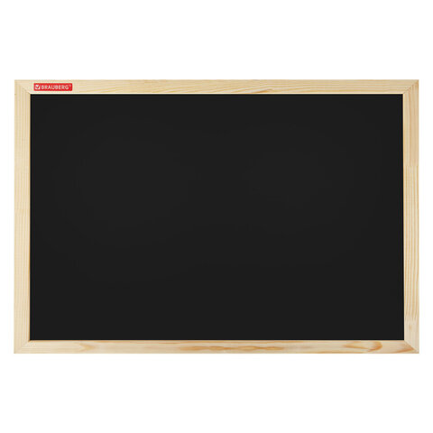 Доска для мела магнитная 30х45 см, черная, деревянная рамка, BRAUBERG "Wood", 238801 - фото 1