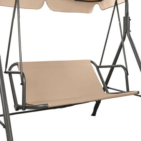 Качели садовые NOSTRESS (НОСТРЕСС) RELAX SC-001, 2 места, Ш140хГ110хВ153 см, мягкое сиденье, бежевый, 680053 - фото 6