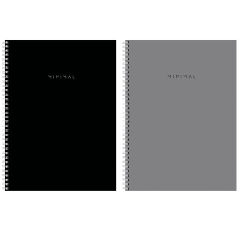 Тетрадь А4, 120 л., BRAUBERG, гребень, клетка, матовая ламинация, "Minimal Classic", 405640 - фото 1