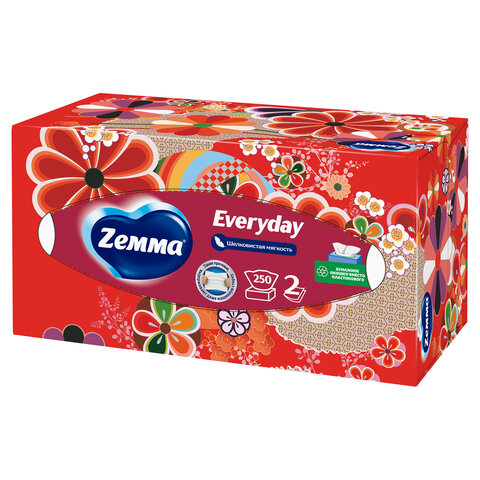 Салфетки косметические 2-слойные в картонном коробе, 250 штук, ZEMMA/ZEWA Everyday, 86791 - фото 15