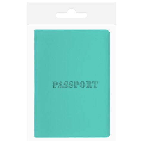 Обложка для паспорта, мягкий полиуретан, "PASSPORT", цвет "тиффани", STAFF, 238404 - фото 10