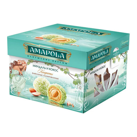 Конфеты глазированные AMAPOLA "Миндаль и Кокос" вафельные 100 г - фото 3