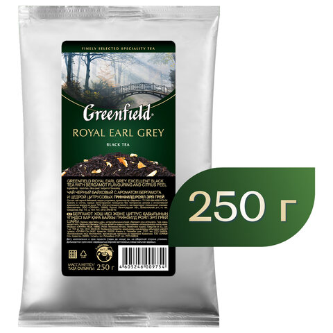 Чай листовой GREENFIELD "Royal Earl Grey" черный с бергамотом 250 г, 0975-15 - фото 1