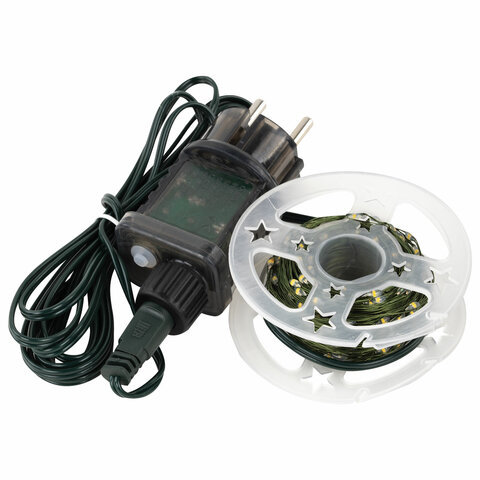 Электрогирлянда-нить уличная "Роса" IP44, 35 м, 1000 LED, теплый белый, 220V, контроллер, ЗОЛОТАЯ СКАЗКА, 591359 - фото 5