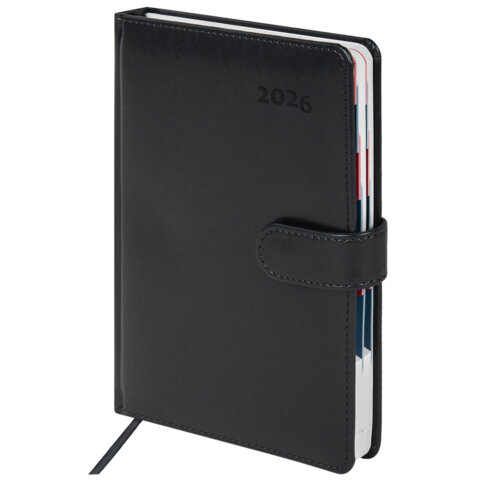 Ежедневник датированный 2026 А5 148х218 мм, GALANT "Ritter", под кожу, черный, 117491 - фото 1