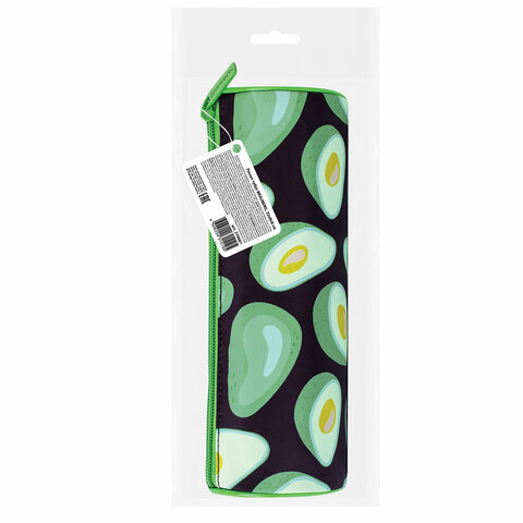 Пенал-тубус BRAUBERG, с эффектом SOFT TOUCH, полиэстер, "Black Avocado", 22х8 см, 270061 - фото 6