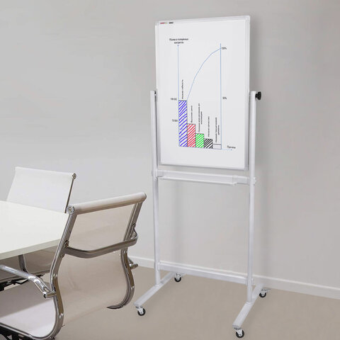 Доска магнитно-маркерная НА СТЕНДЕ 60х90 см, 2-сторонняя, STAFF, 238013 - фото 10