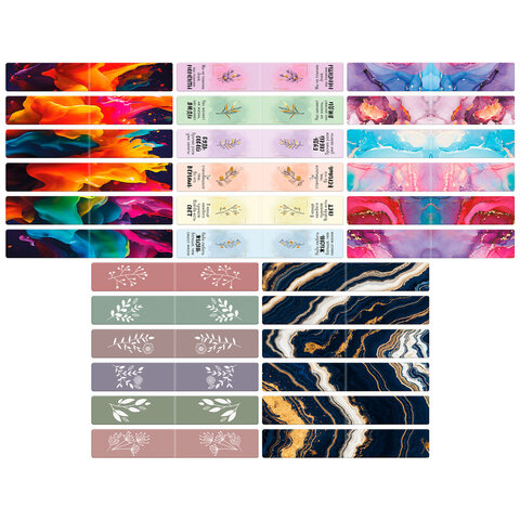 Закладки для книг МАГНИТНЫЕ, "АССОРТИ 5 ДИЗАЙНОВ ABSTRACTION", 6 штук, 60x20 мм, FUNSTER (ФАНСТЕР), 116653 - фото 3