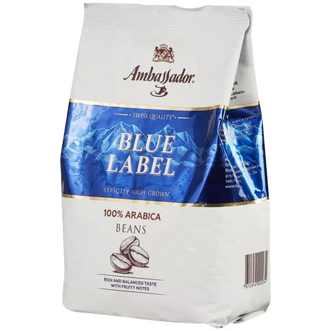 Кофе в зернах AMBASSADOR "Blue Label" 1 кг, арабика 100%, ШФ000025903 - фото 1