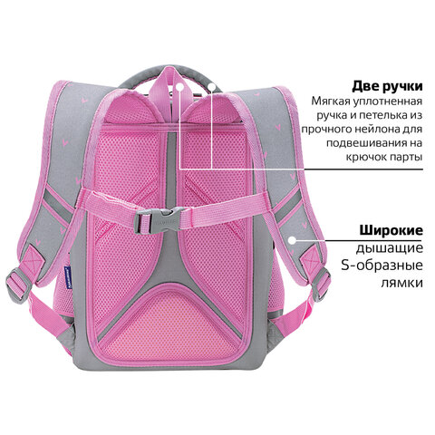 Ранец BRAUBERG LIGHT, 1 отделение, с брелоком, "Cat patches", плюшевые нашивки, 36х26х13 см, 272030 - фото 18
