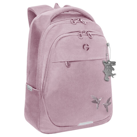 Рюкзак GRIZZLY школьный, анатомическая спинка, 2 отделения, для девочек, "COLIBRI", розовый, 40х29х20 см, RD-540-2/2 - фото 1