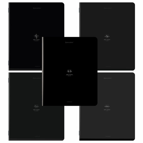 Тетрадь А5, 48 л., BRAUBERG, скоба, клетка, SoftTouch, "Ритм", (микс в спайке), 405331 - фото 1