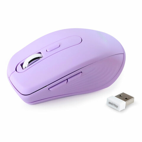 Мышь беспроводная бесшумная SMARTBUY 611AG-V, USB, 4 кнопки + 1 колесо, оптическая, лиловая, 02033, SBM-611AG-V - фото 2