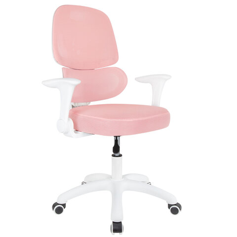 Кресло детское с поясничной поддержкой BRABIX KIDS "MG-225", сетка/ткань TW, розовое, 533316 - фото 1