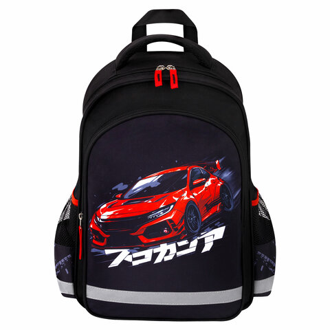 Рюкзак ПИФАГОР SCHOOL, 1 отделение, 3 кармана, "Street race", 38x28х14 см, 273169 - фото 2