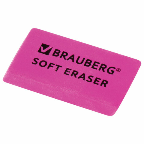 Набор ластиков BRAUBERG "Soft" 2 шт., 52х25х9 мм, цвет ассорти, прямоугольные, скошенные края, 228062 - фото 4