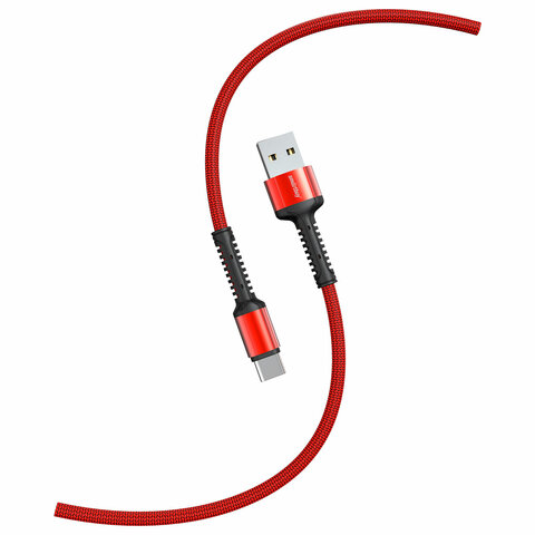 Кабель S26 USB – Type-C, 1 м, 3 А, SMARTBUY, для зарядки и передачи данных, красный, 93652, iK-3112-S26r - фото 1