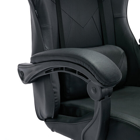 Кресло компьютерное BRABIX "Dexter GM-135", подножка, две подушки, экокожа, черное, 532800 - фото 14