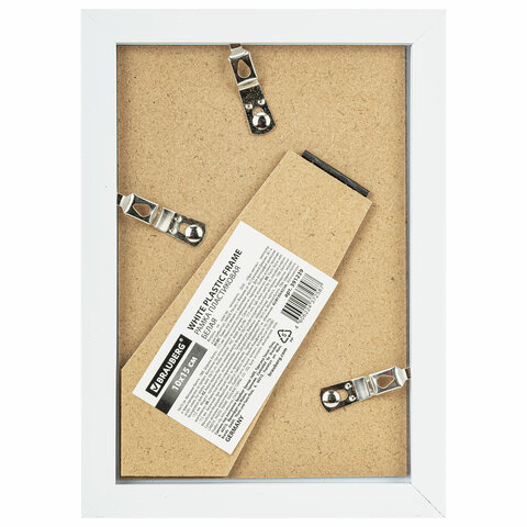 Рамка 10х15 см небьющаяся, багет 17,5 мм, пластик, BRAUBERG "Colorful", белая, 391239 - фото 2