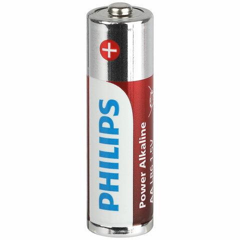 Батарейки алкалиновые "пальчиковые" КОМПЛЕКТ 20 шт., PHILIPS Power Alkaline, АА (LR6, 24А), блистер, Б0064673 - фото 7