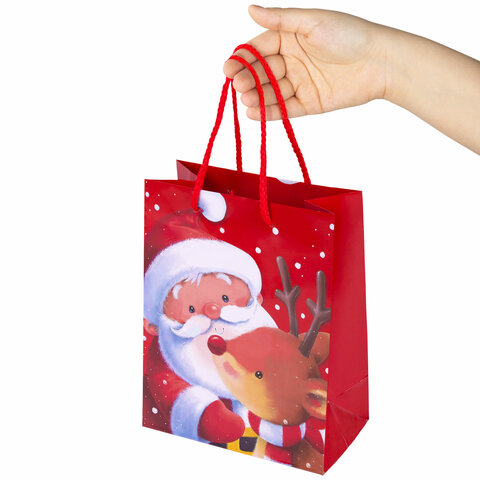 Пакет подарочный НАБОР 4 штуки, новогодний, 18х10х23 см, "Christmas Animals", ЗОЛОТАЯ СКАЗКА, 591956 - фото 10