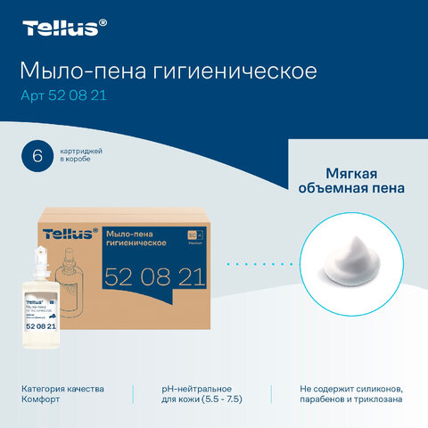 Картридж с жидким мылом-пеной одноразовый Tellus/TORK (Система S4) Advanced, гигиенический эффект, 1 л, 520821 - фото 5