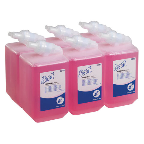Картридж с пенным мылом одноразовый KIMBERLY-CLARK Scott "Essential", 1 л, розовый, артикул 6340 - фото 4