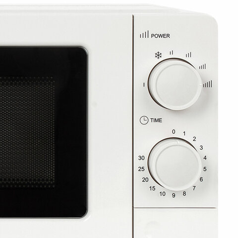 Микроволновая печь SONNEN MW2070B-6MW, 20 л, 700 Вт, таймер, механическое управление, белая, 454651 - фото 3