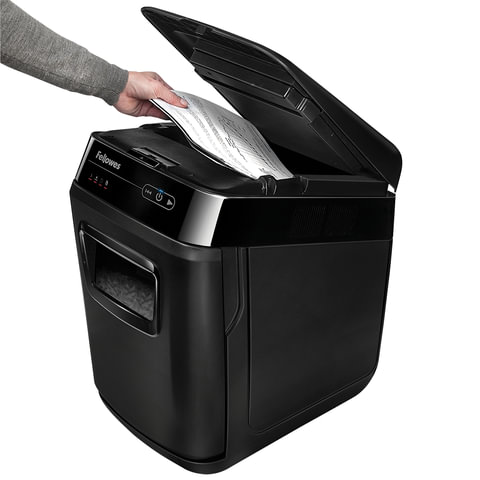 Уничтожитель (шредер) FELLOWES AUTOMAX 200C, 4 уровень секретности, фрагменты 4х38 мм, 200 листов, корзина 32 литра, FS-465, FS-46536 - фото 5