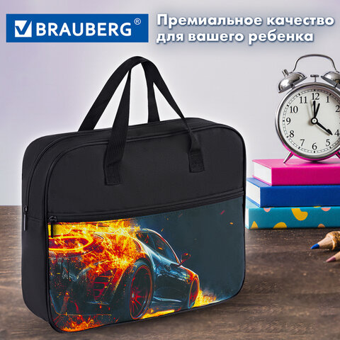 Папка на молнии с ручками BRAUBERG А4, 1 отделение, карман на молнии, 80 мм, "Speed increase", 273312 - фото 15