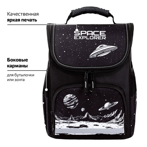 Ранец ПИФАГОР BASIC, 1 отделение, 3 кармана, эргономичная спинка, "Space invader", 35х28х18 см, 273140 - фото 14