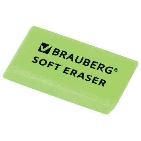 Набор ластиков BRAUBERG "Soft" 2 шт., 52х25х9 мм, цвет ассорти, прямоугольные, скошенные края, 228062 - фото 5