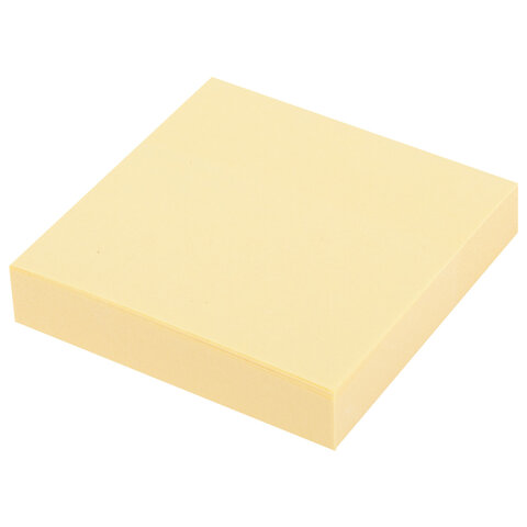 Блок самоклеящийся (стикеры) STAFF STANDARD, ПАСТЕЛЬНЫЙ 51х51 мм, желтый, 100 листов, 116577 - фото 2