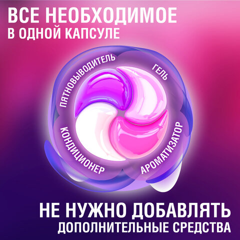 Капсулы для стирки большие концентрат 4 в 1, с кондиционером, "Магия сакуры", 60 шт., LAIMA, 608877 - фото 4