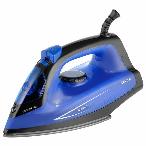 Утюг CENTEK CT-2360, 1600 Вт, антипригарное покрытие, антикапля, антинакипь, синий, CT-2360 BLUE - фото 1