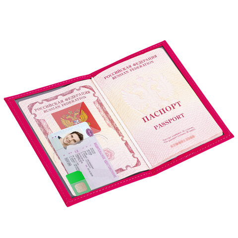 Обложка для паспорта "Passport map", экокожа soft-touch, малиновая, STAFF, 238761 - фото 6
