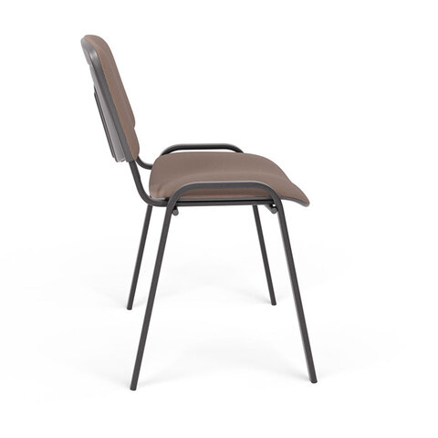 Стул для персонала и посетителей "ИЗО", черный каркас, ткань коричневая, В-28/С-24 - фото 4