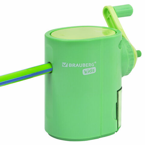 Точилка механическая BRAUBERG KIDS, для простых и цветных карандашей, корпус мятный, крепление к столу, 272003 - фото 6