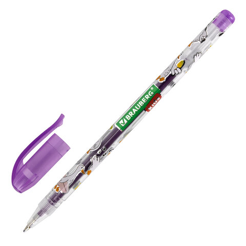 Ручки гелевые С БЛЕСТКАМИ BRAUBERG KIDS "CUTE ANIMALS", НАБОР 6 ЦВЕТОВ, корпус с печатью, узел 1 мм, линия письма 0,7 мм, 144443 - фото 4