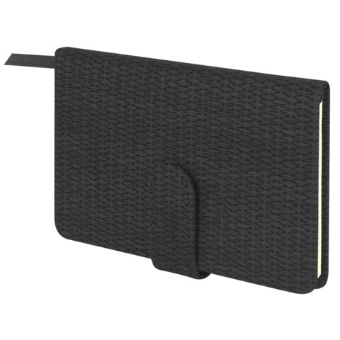 Еженедельник датированный 2026 МАЛЫЙ ФОРМАТ 95х155 мм, А6, BRAUBERG "Augustus", под кожу, черный, 117186 - фото 1