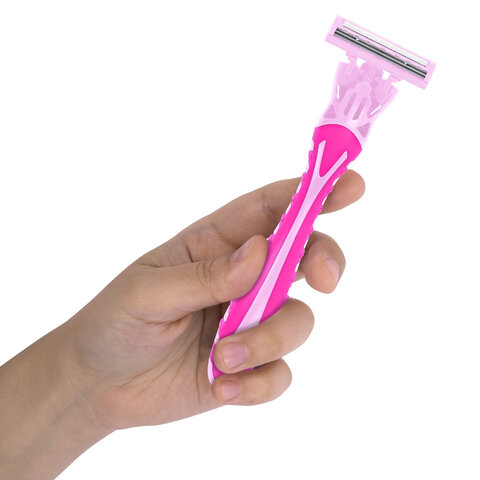 Бритвенный станок многоразовый женский, 3 лезвия, 31 кассета, розовый, X-ONE (ИКС-УАН), 700025 - фото 5