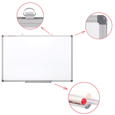 Доска магнитно-маркерная 90х180 см, алюминиевая рамка, BRAUBERG "Extra", 237557 - фото 4