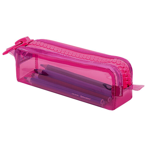 Пенал BRAUBERG с объемной "тракторной" молнией, 1 отделение, ПВХ, 22х8х6,5 см, "Ultra pink", 272340 - фото 4