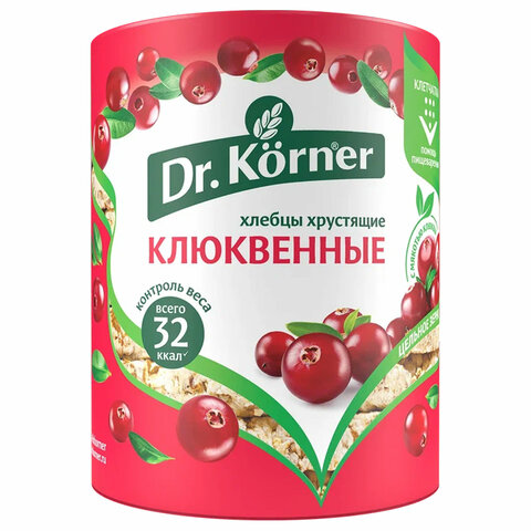 Хлебцы DR.KORNER "Клюквенные" злаковый коктейль, хрустящие, 100 г, пакет, 601090010 - фото 5