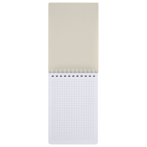 Блокнот МАЛЫЙ ФОРМАТ А6, 60 л., силиконовый гребень, обложка пластик, клетка, BRAUBERG, бежевый, 117563 - фото 6