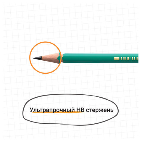 Карандаш чернографитный EVOLUTION ЭКО HB с ластиком пласт., Франция - фото 7